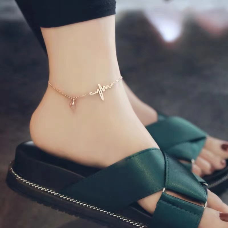 Gold-tone stainless steel anklet