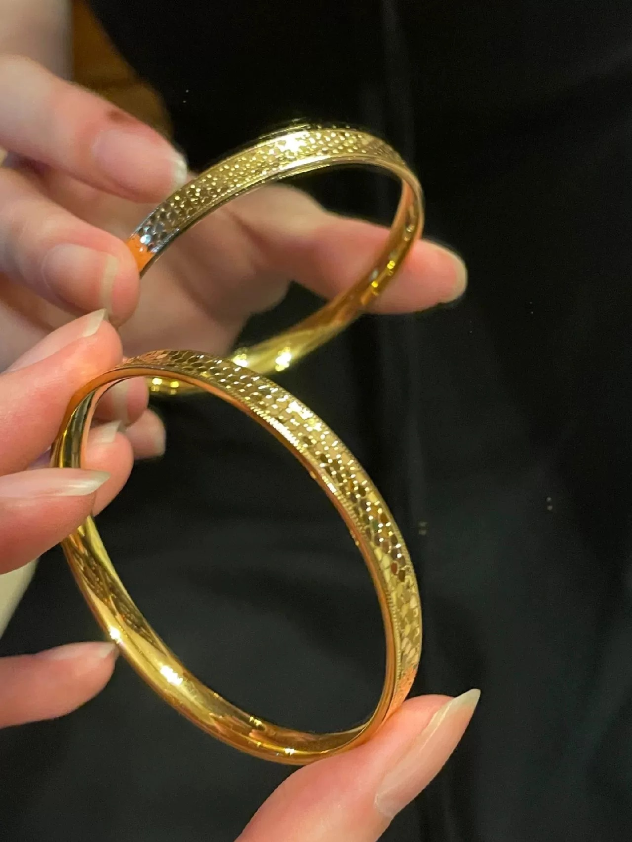 Gold-tone stainless steel bangle