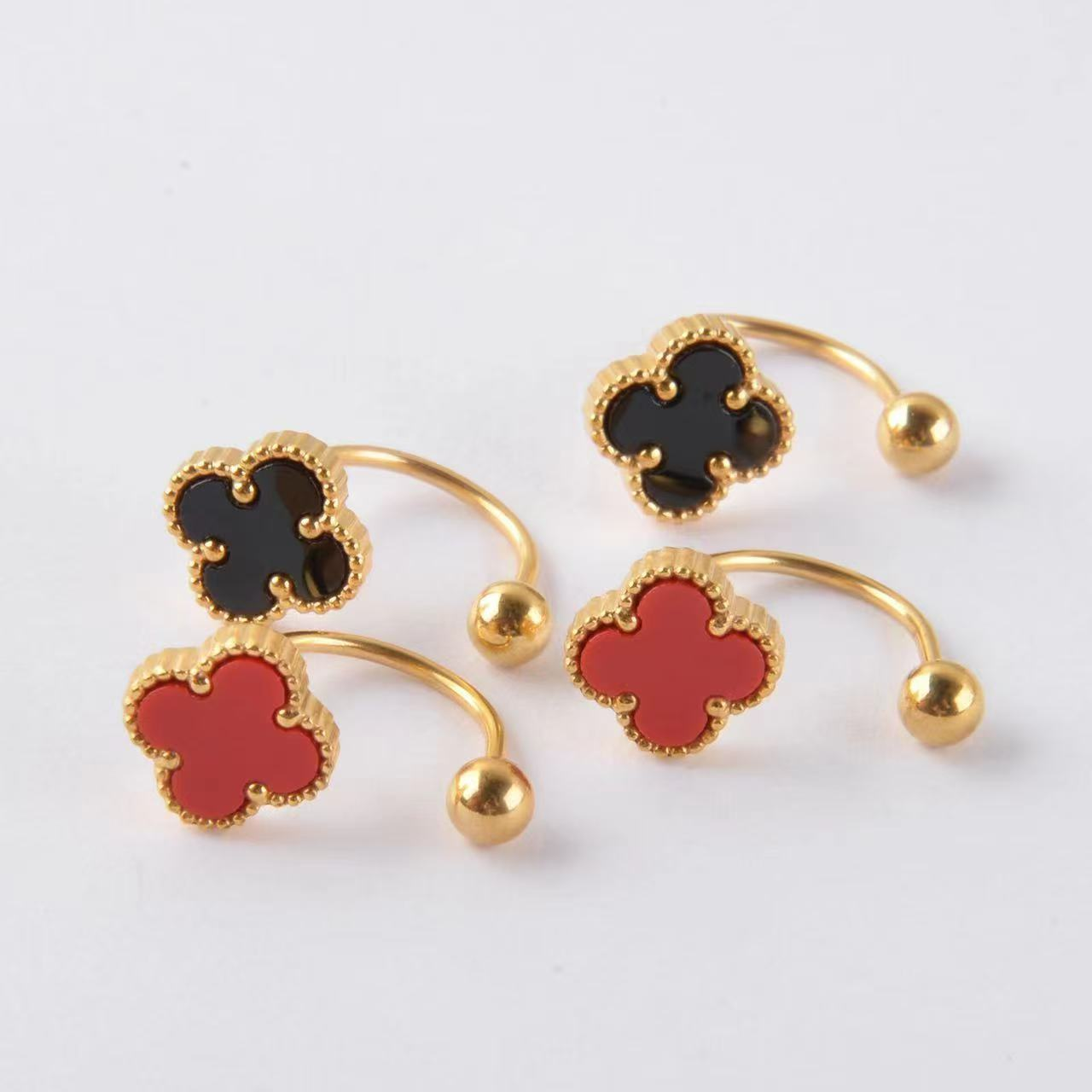 Gold-tone stainless steel stud earrings