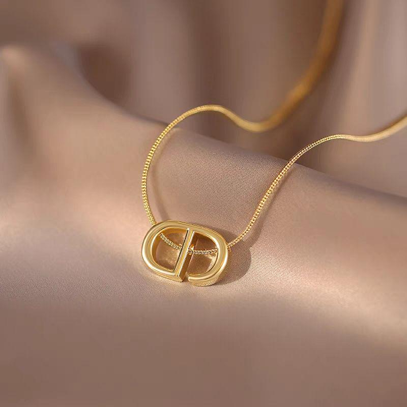 Gold-tone stainless steel necklace